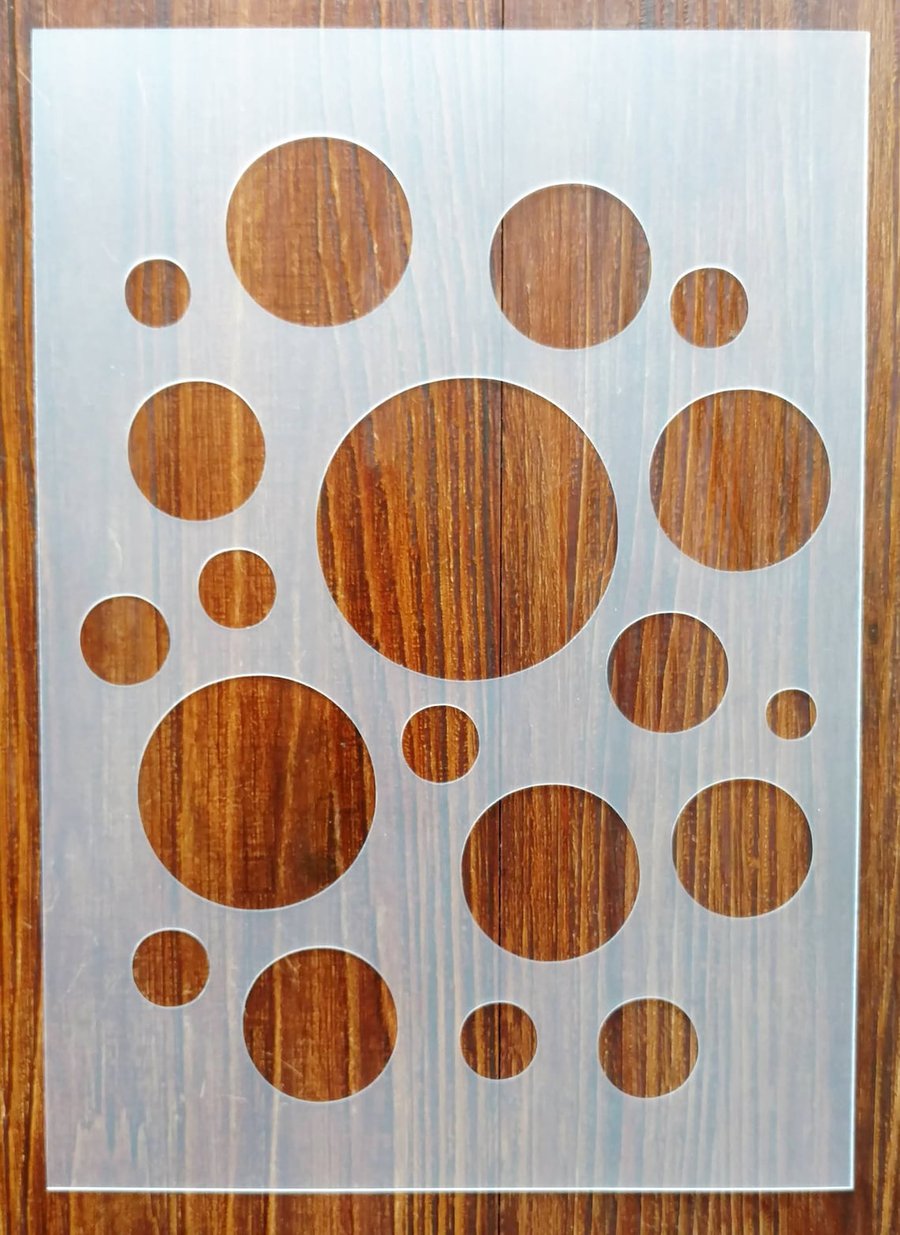 Circles Pattern A5 Reusable Stencil 350 micron Polypropylene for Arts Crafts