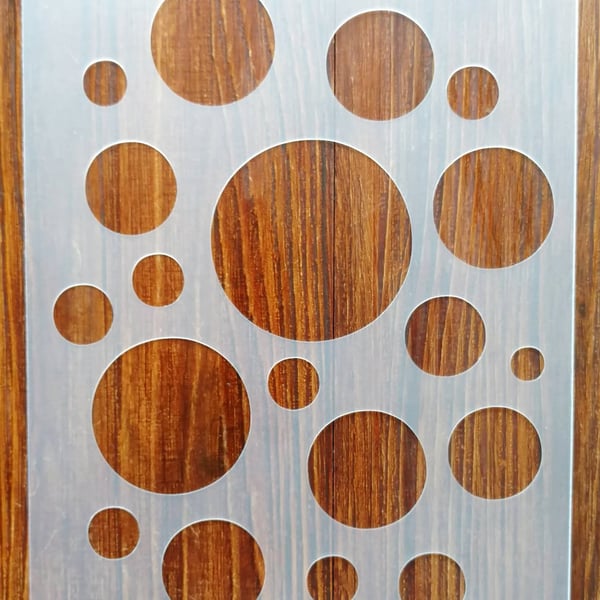 Circles Pattern A5 Reusable Stencil 350 micron Polypropylene for Arts Crafts