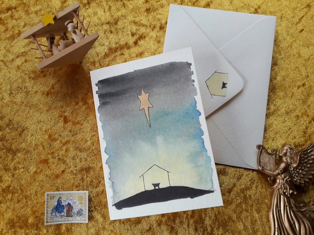 Christmas card with original nativity design