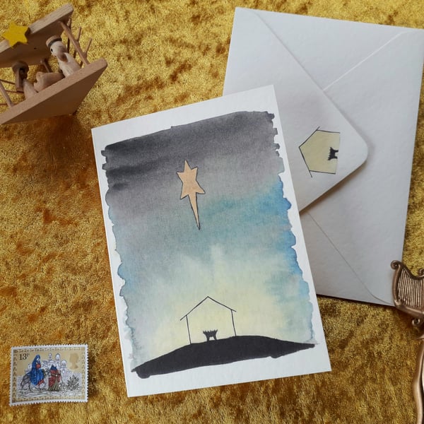 Christmas card with original nativity design