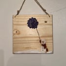 Winter themed wood panel hanging decoration