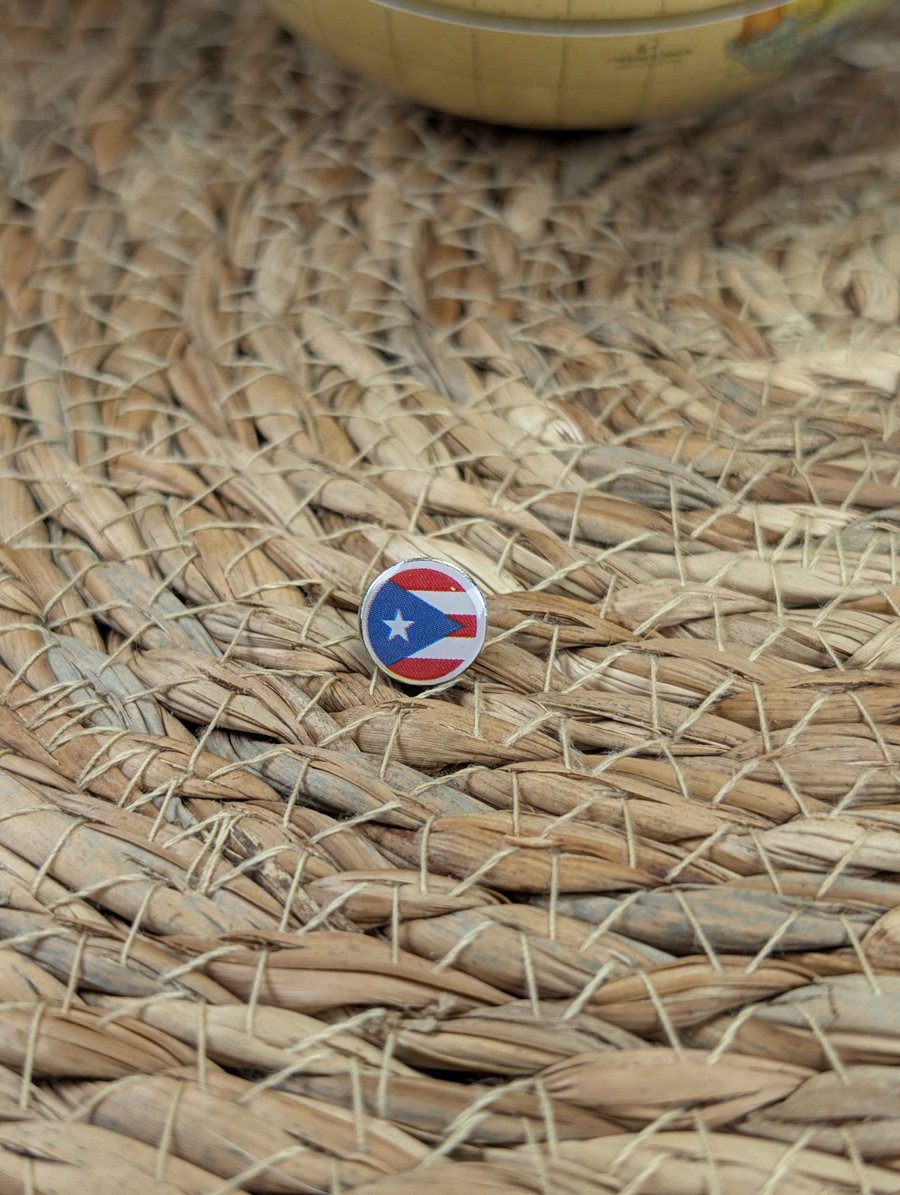 Puerto Rico Flag Map Pin – Caribbean Travel Map Push Pin for Wooden Maps