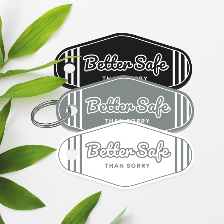 Better Safe - Retro Keyring: Custom Emergency Contact Keychain, Safety Gift