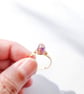 Gem Shape Dried Flower Adjustable Ring - Image 4