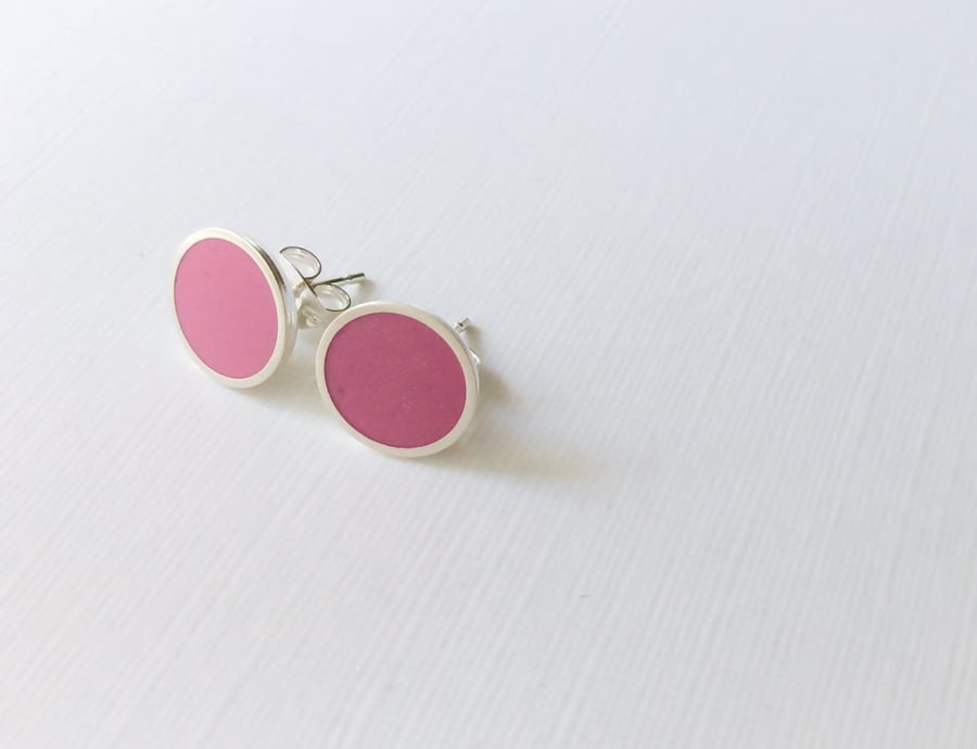 Colour Dot Studs Pink, Minimalist, Everyday Earrings 