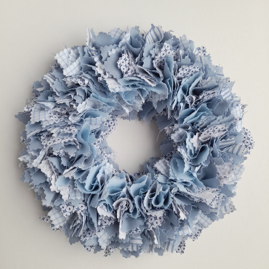 Fabric Wreath - Shabby Chic Wreath - Rag Wreath