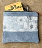 Reclaimed denim and floral book pouch zip bag clutch with reclaimed materials - Image 4