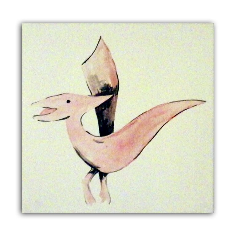 Dinosaur Art - Pterodactyl, Painting on Canvas, Nursery Decor 