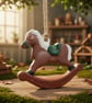 Handmade Air-Dry Clay Rocking Horse Decoration
