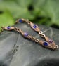 Herringbone Wire Weave Chain Bracelet with Cobalt Blue AB Glass Cube Beads - Image 1