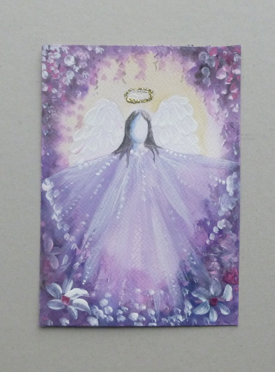 original art angel painting original art ( ref F 828 G1 )