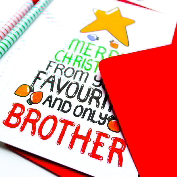 Christmas Card From Your Favourite Brother Funn... Folksy