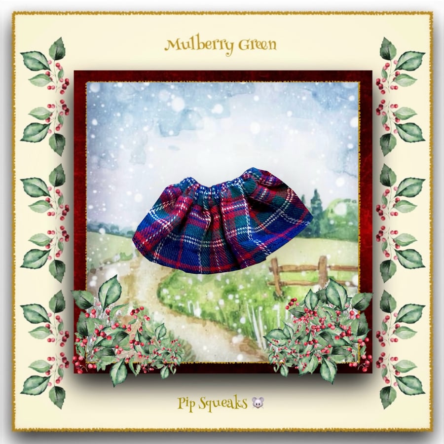 Pip Squeaks Blue Tartan Skirt