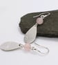 sea ripples drop earrings sterling silver teardrop rose quartz gemstone - Image 7