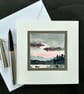 Blank HandCrafted Card Of The Moon And Scottish Loch. Any Occasion Notelet. - Image 2