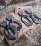 CLEARANCE! polymer clay earrings handmade- reduced-black abstract
