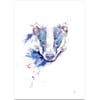 Badger watercolour print, painting, illustration, woodland, British wildlife