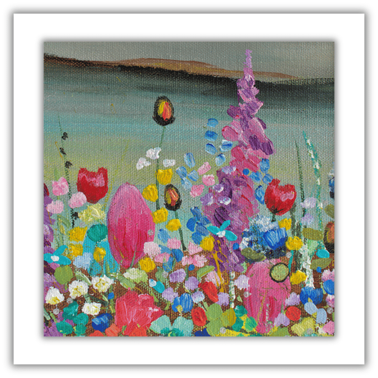 Small mounted landscape painting - letterbox gift - acrylics - Loch Lomond