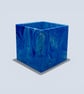 10 cm Square Blue Marble Effect Plant Pot Indoor Planter