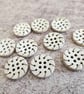 11 16" 18mm 28L Designer Real Coconut Buttons Bleached and Laser cut x 5