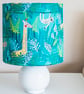 round drum table-lamp lampshade rainforest jungle sloth giraffe nursery child's  - Image 4