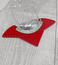 Recycled Aluminium Drink Can Base Metal, Unique Red Acrylic Shape Necklace  - Image 1