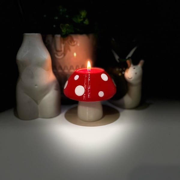 Mushroom Candle Light Holder - 3D Printed, House Decor, Item Accessory, Tea Ligh