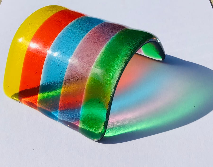  Sale-Fused glass mini rainbow bridge- seconds sunday