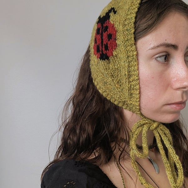 Ladybird Bonnet Handknit 