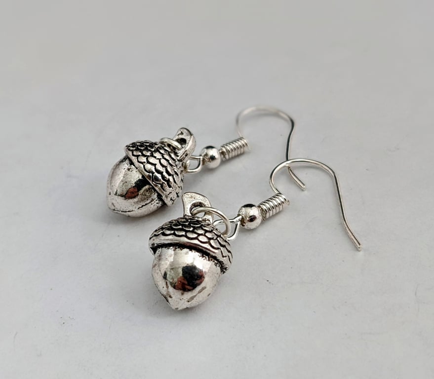 Tibetan silver acorn earrings