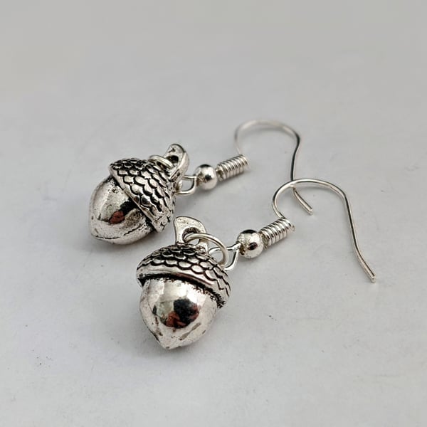 Tibetan silver acorn earrings