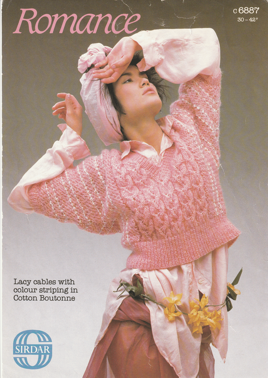 VINTAGE KNITTING PATTERN Ladies Romance Sweater