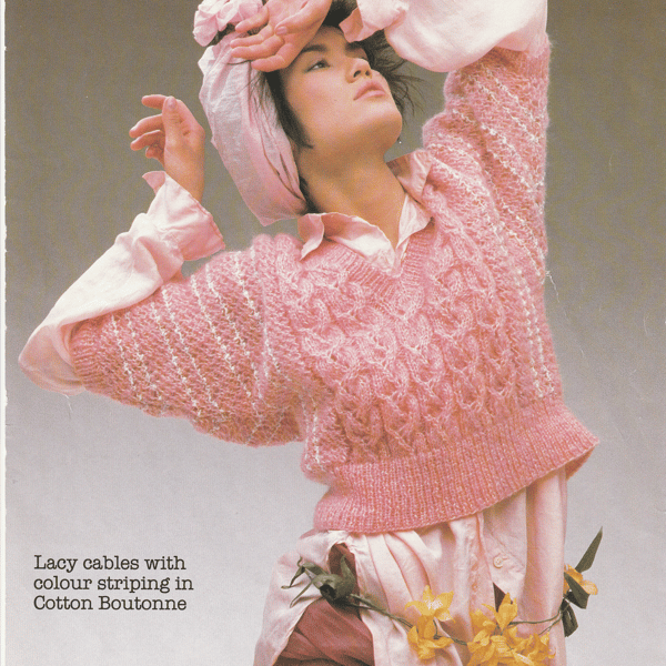VINTAGE KNITTING PATTERN Ladies Romance Sweater