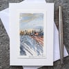 Handpainted Blank Card. Watercolour OOAK