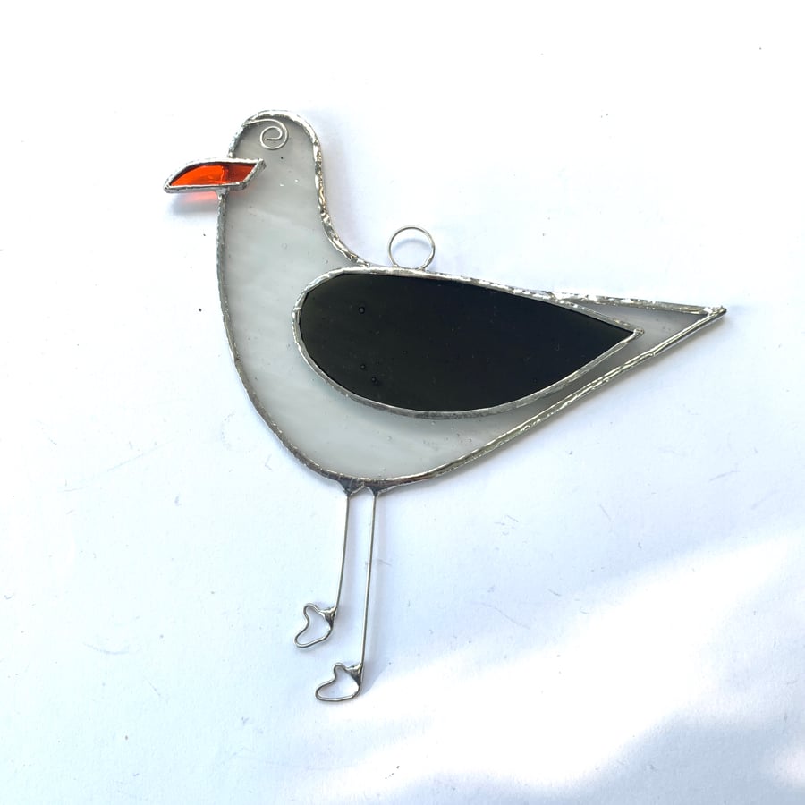 Stained Glass Seagull Suncatcher - Handmade Hanging Decoration