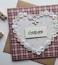 Cariad Welsh Square Button Heart Card Size 5" x 5" (12.5cm x 12.5cm) - Image 2