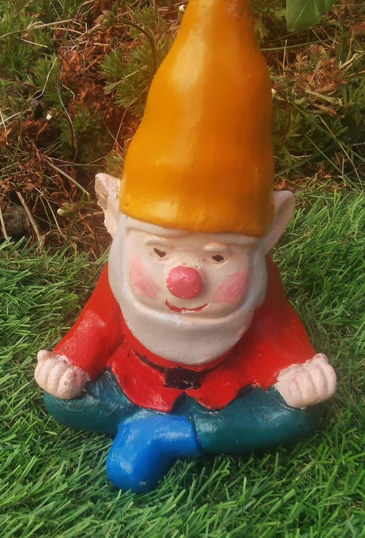 Mindful Garden Gnome Handmade and Painted Garden Gnome