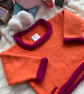 Hand-knitted ‘Georgie’ Baby Girl’s Jumper (0-3 months) - Image 4