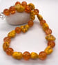 Chunky Golden Yellow Turquoise Bead Necklace 