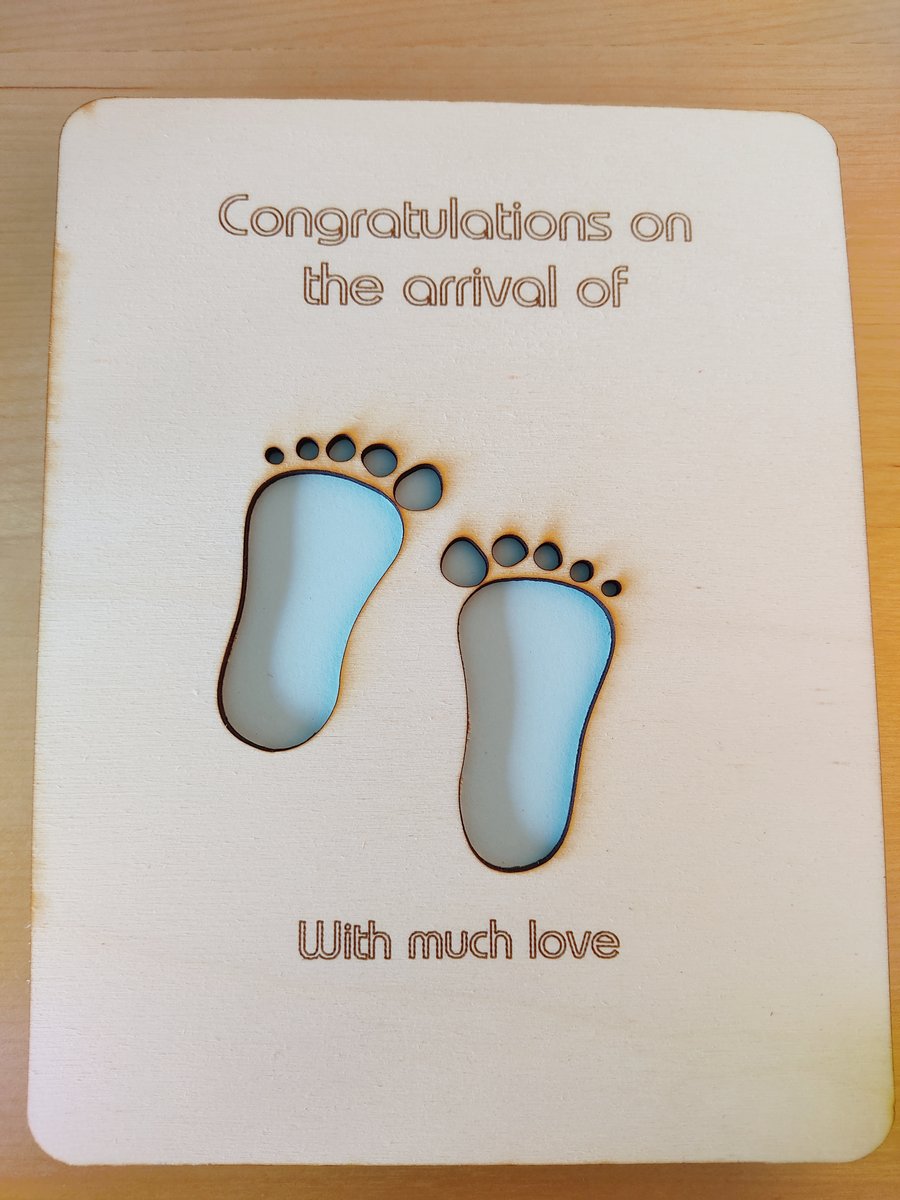 Personalised Congratulations on the arrival of your new baby card - baby feet!