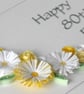 Handmade 80th birthday card with quilled flowers, any age - Image 2