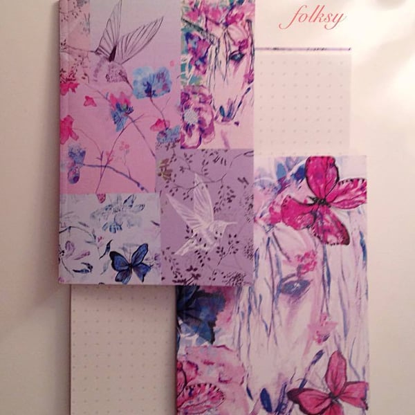 2x A6 Small Pocket Sized Notebooks 1 Unicorn Print and 1 Multi Design Print