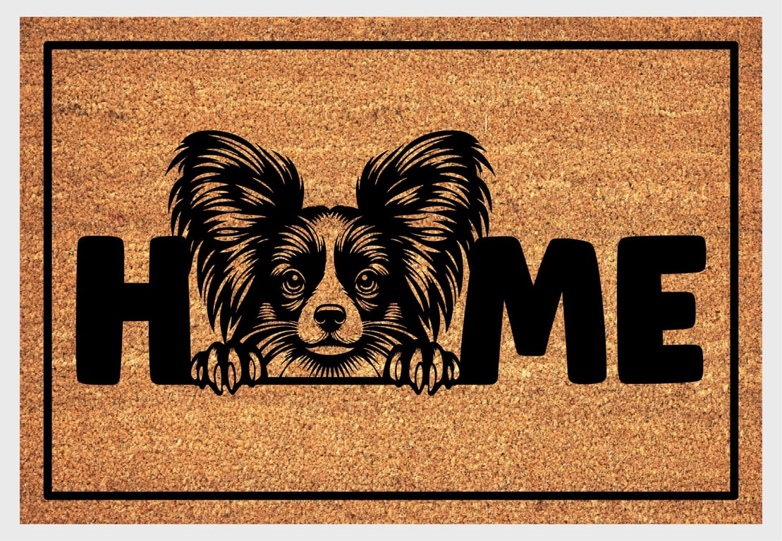 Papillon Home Door Mat No.2 - Papillon Dog Welcome Mat - 3 Sizes