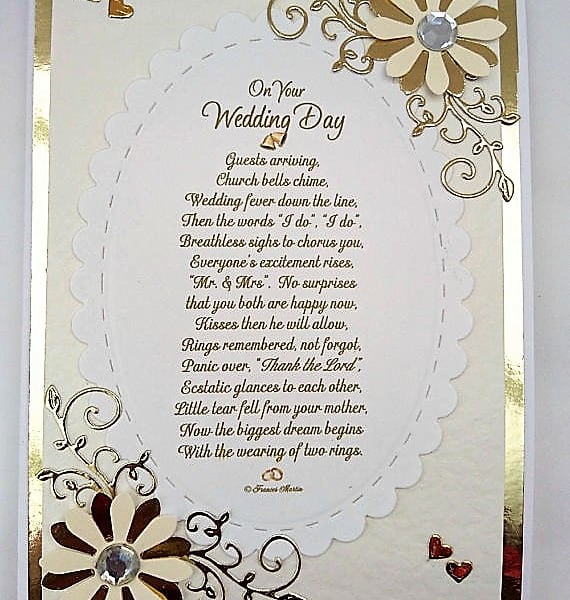 Wedding Card with Verse,Keepsake Card with Poem for Happy Couple FREE P&P to UK
