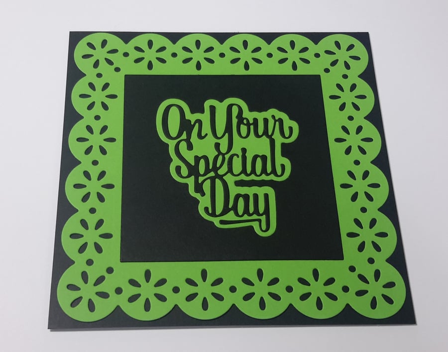 On Your Special Day Greeting Card - Black and Green