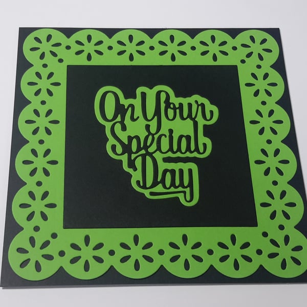 On Your Special Day Greeting Card - Black and Green