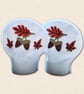 Autumn Acorn and Leaf Tealight Covers - Embroidered Woodland Decor