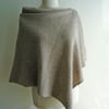 Lambswool Poncho knitted in British Spun Wool Colour Birch