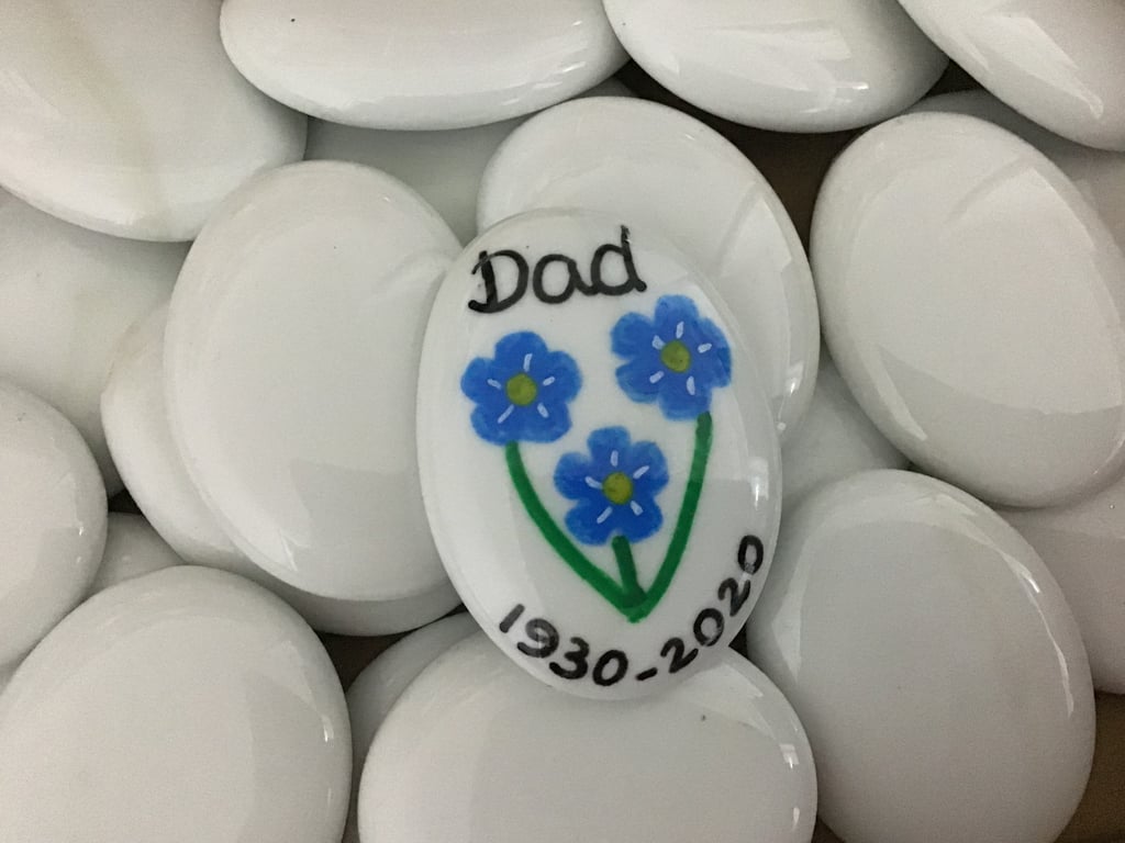 Forget me not Keepsake Pebble Stone, Memorial Grave, Sympathy Gift, Loss, 