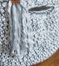 Handmade Crochet Storage Basket. Large Blue and White Yarn Basket With Handles - Image 2